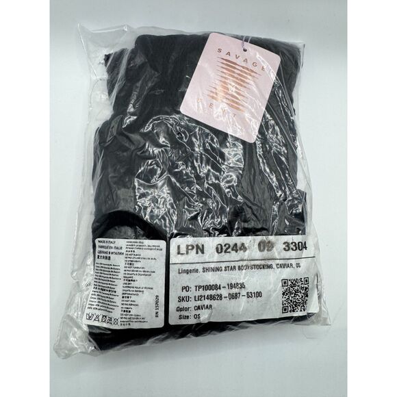 Savage X Fenty Black Shining Star Bodystocking Twist Catsuit Fishnet One Size - Picture 6 of 7